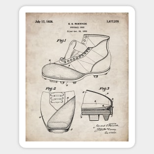 Football Shoe Patent - American Football Boot Coach Fan Football Lover Art - Antique Sticker